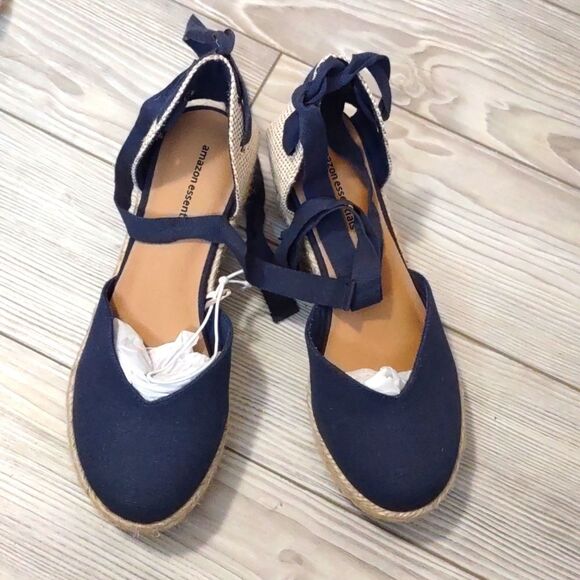 (37-4241) Amazon Essentials Women's Mid Wedge Espadrille Sz 11 - Picture 4 of 9